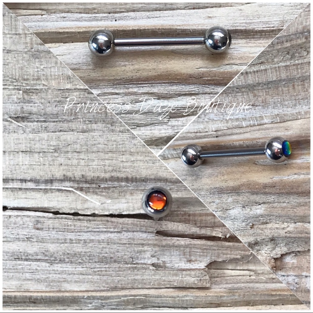 Silver Colorline Tongue‎ Ring